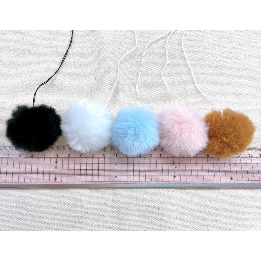 フェイクファー ボア ボンボン 1個 40mm 毛足長タイプ