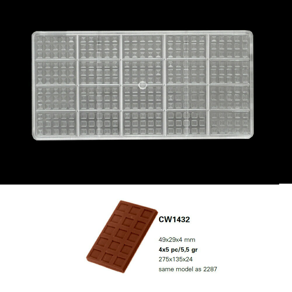【30%OFF】【チョコレートワールド】CW1432 49x29x4MM 20P 板チョコマトファー マトファ チョコレート..