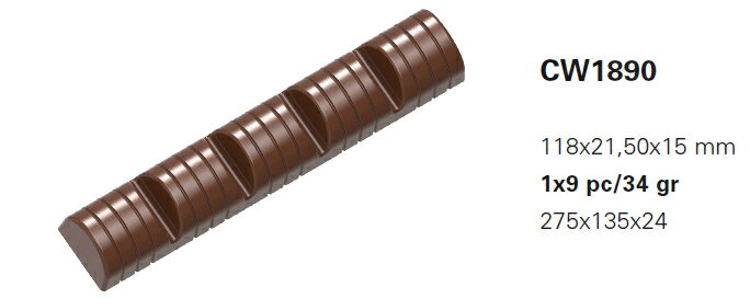 【30%OFF】【チョコレートワールド】CW1890 L118×W21.5×H15 1×9pc/34gマトファー マトファ チョコレートワールド チョコレートモールド