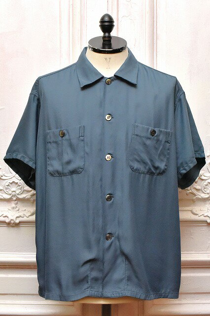 TUKI　ツキ　" blouses "　ショートスリーブシャツ　col. blue gray(46)