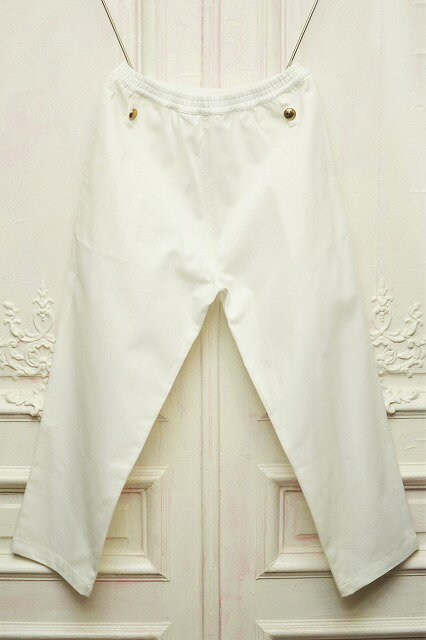 STEFAN COOKE Trousers With Elastic Waist and Brass Boutton ステファンクック トラウザー col. White