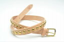 ジャベツクリフ JABEZ CLIFF　" Dome Rivets Narrow Leather Belt "　ジャベツクリフ ドームリベット レザーベルト ナロー　　col.TAN