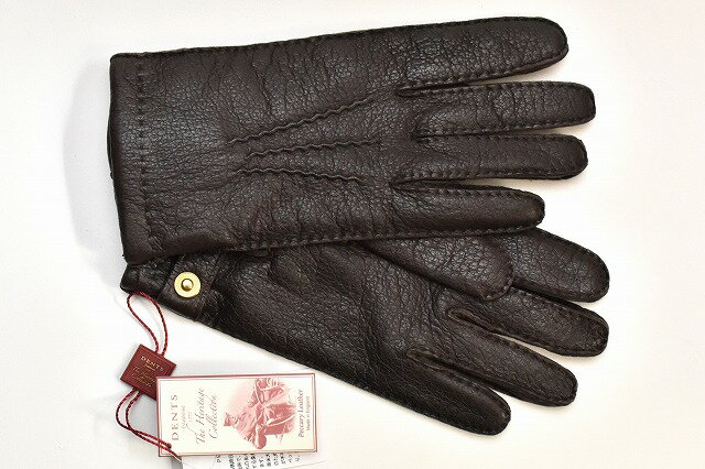 DENTS　デンツ　" PECCARY GLOVE - CASHMERE LINING "　ペッカリーグローブ　col.Bark