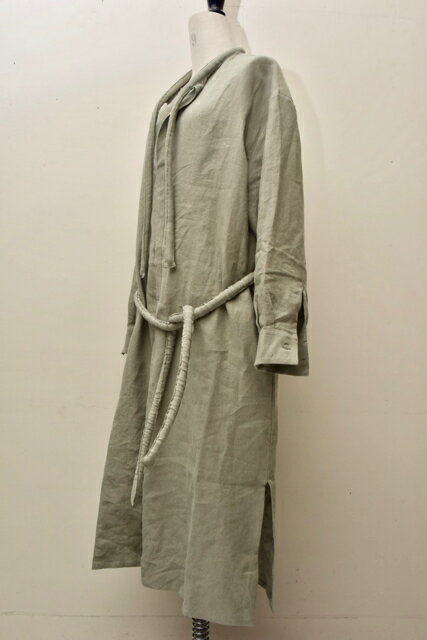 Cristaseya　クリスタセヤ LINEN TUNIC WITH PADDED COLLAR col.KAKI