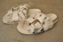 Pippichic ピッピシック バックルベルト エコファーサンダル col.IVORY