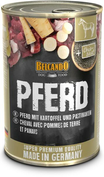 BELCANDO ベルカンド スーパープレミアム ホース(ポテトとパースニップ) 400g ドッグフード 缶詰パテタイプ ウェットフード