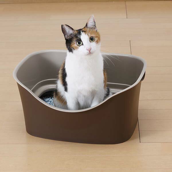 ボンビアルコン ラクラク猫トイレWブロック ブラウン 猫用 トイレ