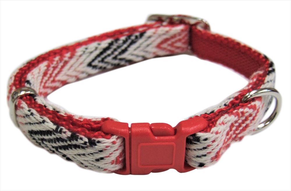 【ネコポス対象／2点まで】シェブロンカラー ＃10 レッド 超小型犬用・猫用 首輪