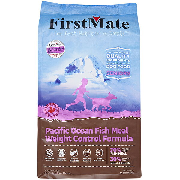 FirstMate ファーストメイト パシフィックオーシャンフィッシュ ウェイトコントロール/シニア6.6kg グレインフリードッグフード 犬用 ドライフード