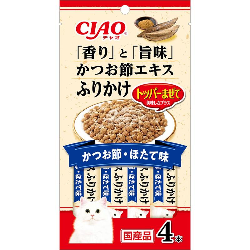 いなばペットフード CIAO トッパーまぜて 「香り」と「旨味」 かつお節エキス ふりかけ かつお節・ほたて味 3gx4本 猫用ふりかけ トッパー トッピングネコポス可6個まで[M便 1/6]