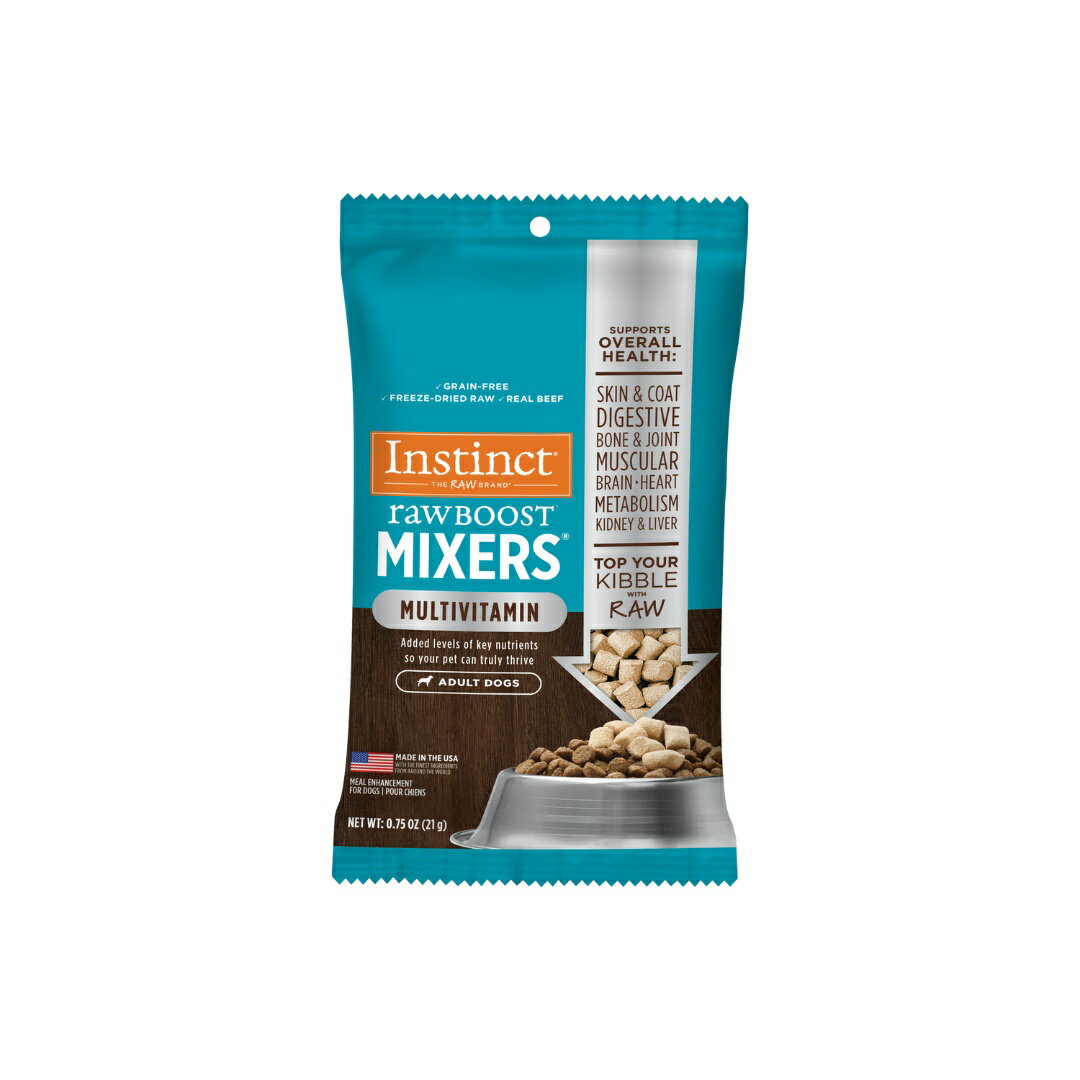 インスティンクト instinct MIXERS マルチビタミン 成犬用 21g ドッグフード ミキサー 機能性トリーツ フリーズドライ おやつ トッパー ビーフ