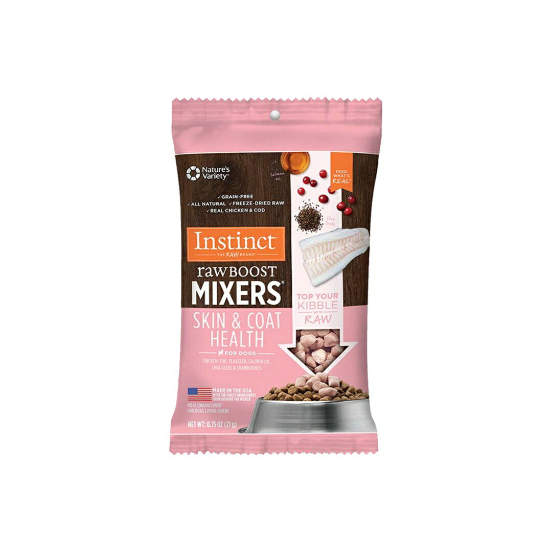 Puppy - 【犬】インスティンクト instinct MIXERS スキン&コート 21g ドッグフード ミキサー 機能性トリーツ フリーズドライ おやつ トッパー 皮膚被毛ケア チキン【POINTUP20】