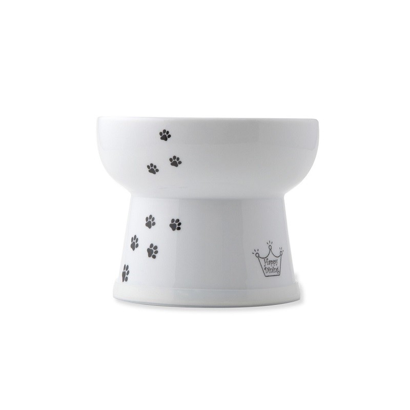 猫壱 猫用 脚付ウォーターボウル ハイタイプ 猫柄 食器