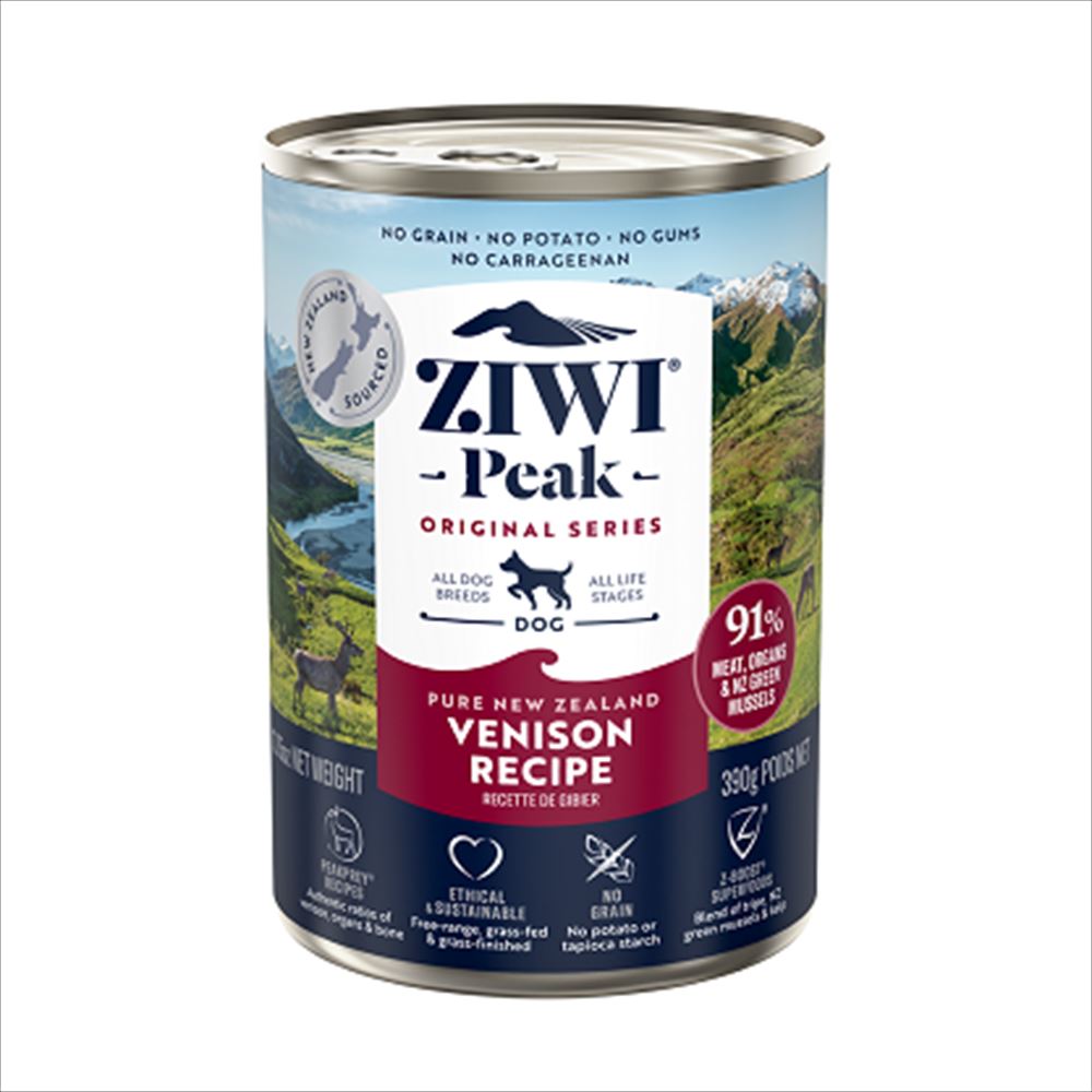 ZiwiPeak WET VENISON FOR DOGS hbO xj\ 390g@EGbg hbOt[hy0509puz