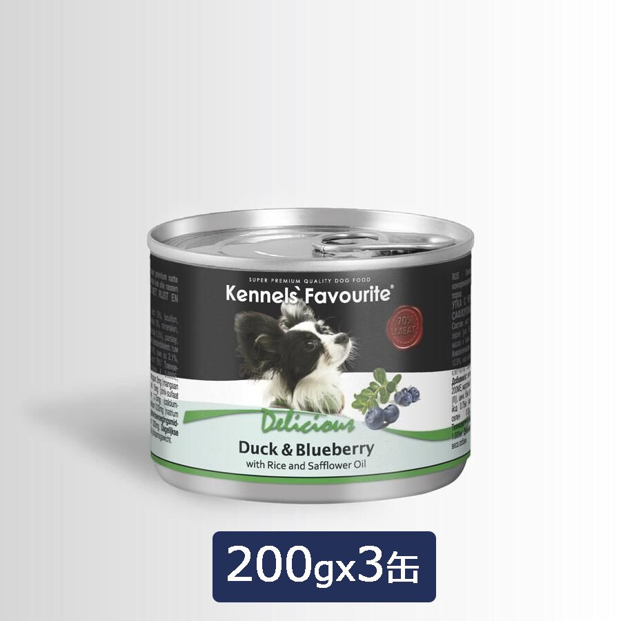 Kennnel 039 s Favourite ケンネルズフェイバリット ラグジュアリーウエット ダック＆ブルーベリー200gx3缶 ドッグフード ウェットフード プレミアムフード 缶詰【SET】【0527pu】