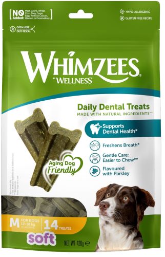 【犬】WHIMZEES ウィムズィーズ DENTAL TREATS デンタルトリーツ 息さわやか やわらかタイプ M 14個入..
