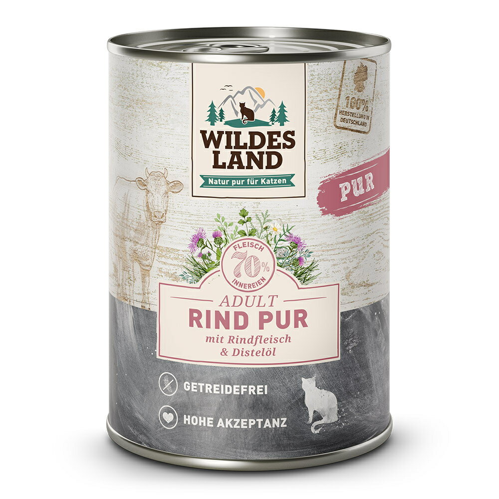 Wildes Land　ワイルドランドPUR ピュアビーフ ベニバナオイル 400g缶詰 キャットフード ウェットフード 総合栄養食【0523pu】