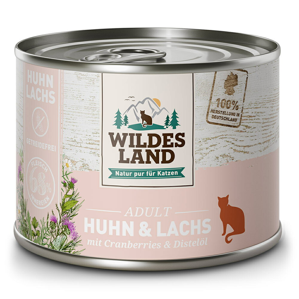 Wildes Land　ワイルドランド クラシックチキン＆サーモンとクランベリー入り200g缶詰 キャットフード ウェットフード 総合栄養食【0523pu】