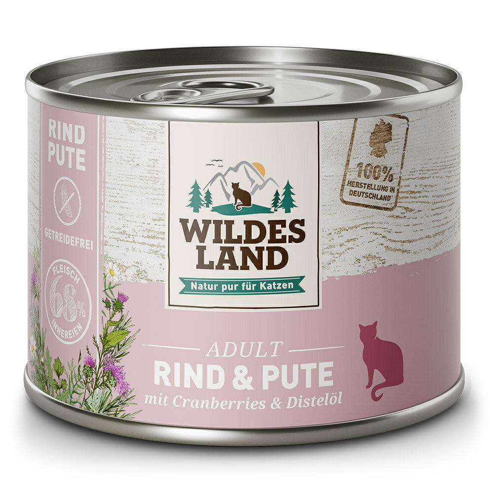 Wildes Land　ワイルドランド ビーフ＆ターキーとクランベリー入り200g缶詰 キャットフード ウェットフード 総合栄養食【0523pu】