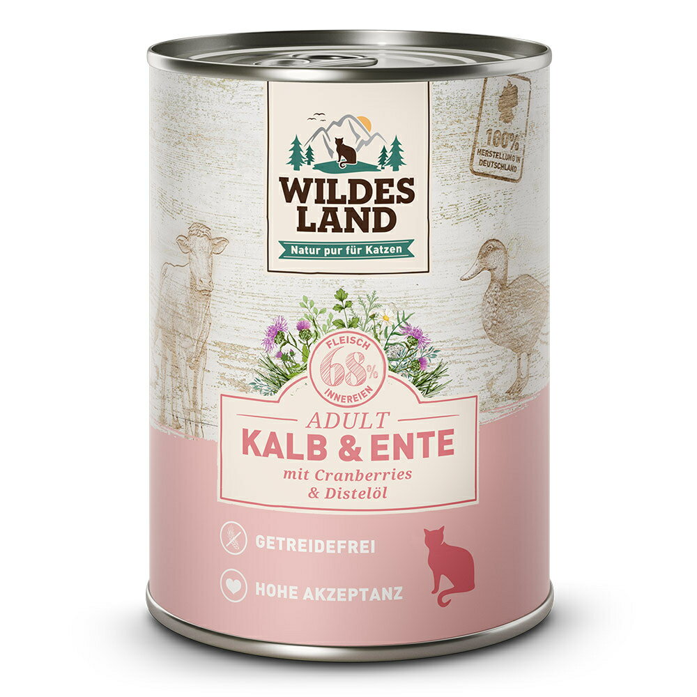 Wildes Land　ワイルドランド クラシック仔牛＆ダックとクランベリー入り400g缶詰 キャットフード ウェットフード 総合栄養食【0523pu】