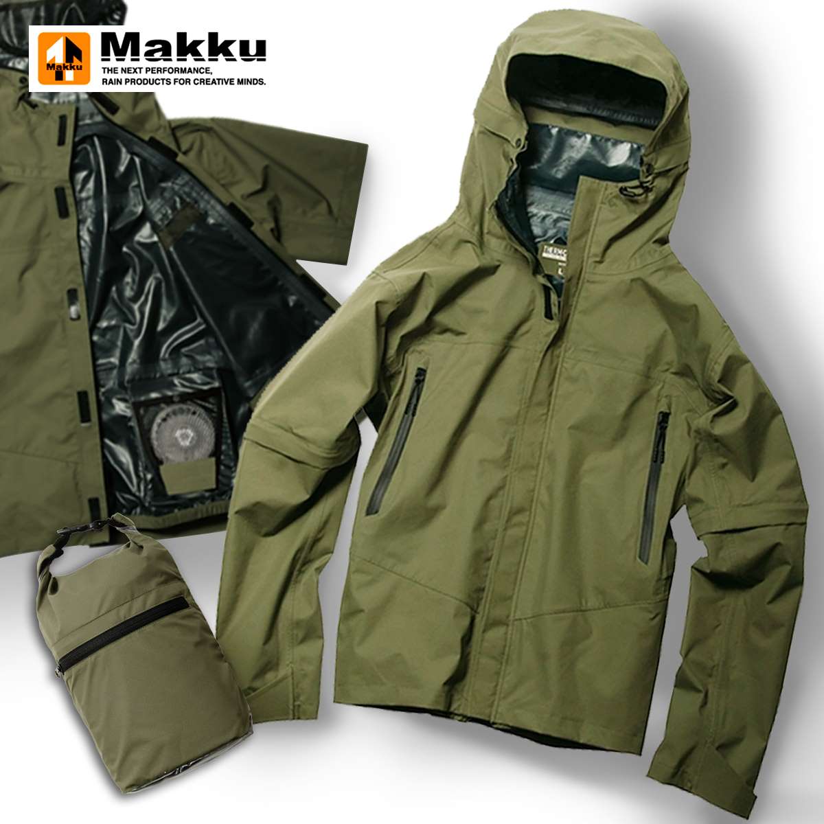 【空調ファン別売り】Makku マック エアーマウンテンレインジャケット MKU-AS931 ウェア レインウェア ジャケット 2way