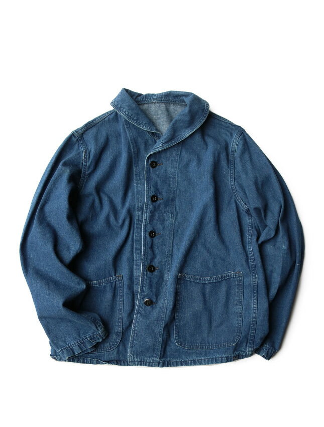 US NAVY V[J[ Jo[I[bYÒ AJÒ Be[W t@bV Be[W X^C  [Yh fj `40s US NAVY DENIM SHAWL COLLER UTILITTY JACKETyÁz