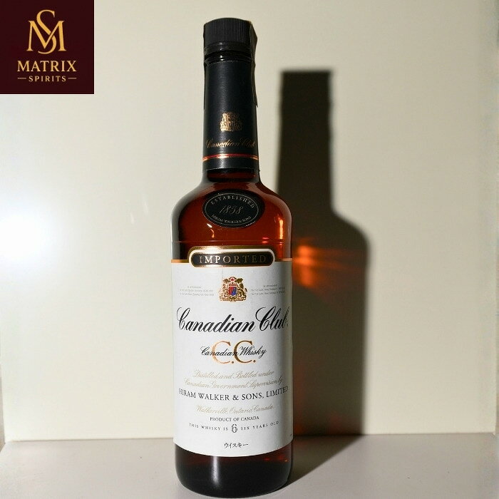 カナディアンクラブ C.C. 6年 1990年代流通品 黒通貫シール CANADIAN CLUB 6 YEARS OLD