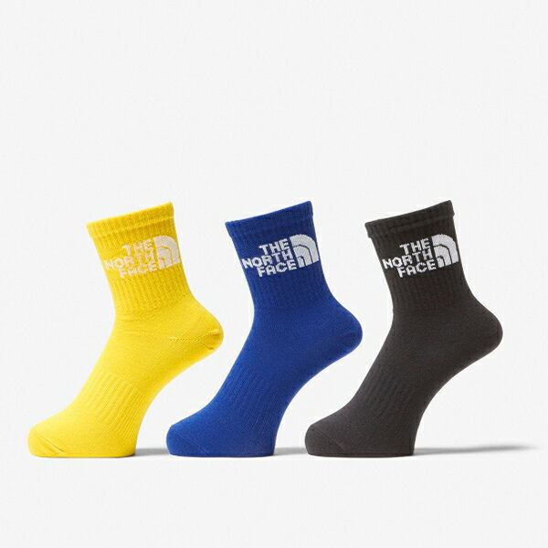 楽天フットボールシティザ・ノース・フェイス　TNFジャカードロゴ3Pクルーソックス　NN82411-MK　3足パックのクルーソックス