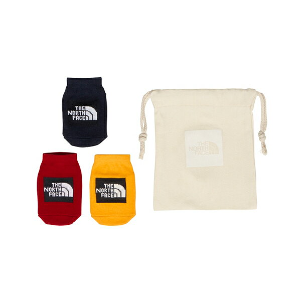 ◇商品説明 ベビーソックス ◇商品情報 ギフトにおすすめの、ソックス3足と巾着袋のセットです。ソックスは、環境に配慮した有機無農薬栽培のコットンで、柔らかい風合いが特長の中厚手仕様。足裏には「BORN TO EXPLORE」の文字をラバープリントしたすべり止めを配置し、 履き口の裏に記名スペースを確保しています。巾着袋はギフト用や、小物入れなどにも活用できます。 ■カラー：TNFイエロー×TNFレッド・YR ■サイズ：BS（10-12cm） ■素材：コットン、ポリエステル、ナイロン、ポリウレタン ■原産国：ベトナム ※ブラウザやお使いのモニター環境により、掲載画像と実際の商品の色味が若干異なる場合があります。 ◇商品備考 ■在庫状況に関しまして■ 最新情報を掲載するように心がけておりますが、必ずしも在庫が確保されている商品ではございません。 商品ページにて「在庫あり」表示がされておりましても在庫更新のタイムラグにより、ご注文頂いた場合でも 実際には実店舗・メーカーにて完売している場合がございます。予めご了承ください。 在庫の有無を確認後、再度ご案内をさせて頂きますのでメールのご確認をお願い致します。 ■実店舗併用販売商品に関しまして■ 実店舗とネット販売の商品価格は異なります。予めご了承下さい。 ■発送日情報に関しまして■ 【即日発送商品（1〜2日以内に発送予定分）について】 営業日お昼12時迄のご注文を当日、発送致します。 ※銀行振込み・コンビニ決済等の前払いは即日発送の対象外になります。 【メーカーお取り寄せ商品について」 2〜4営業日後、入荷次第発送致します。 【予約商品について】 入荷次第、発送させて頂きます。 ※発売日・入荷予定日より前後する場合がございます。