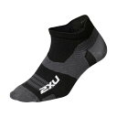 メール便発送可 2XU(ツータイムズユー) ベクターウルトラライトクルー ノーショーソックス UA7027E BLK/TTM ランニングソックス(4)