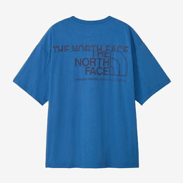 メール便発送可　ザ・ノース・フェイス　ショートスリーブ ES ロゴワイドティー（メンズ）　NT32585-OB　半袖Tシャツ　マウンテンブルー