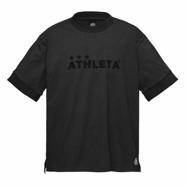 アスレタ ATHLETA　ロゴTシャツ　09031-BLK　サッカー/フットサル カジュアルシャツ(ブラジルコットン)..