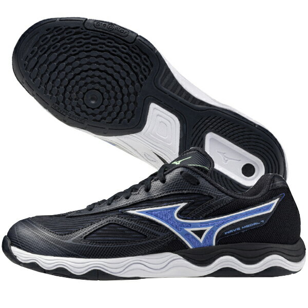 ミズノ ウエーブメダル7 WAVE MEDAL 7 81GA231532 卓球シューズ 32:ダークグレー×ブルー×ホワイト