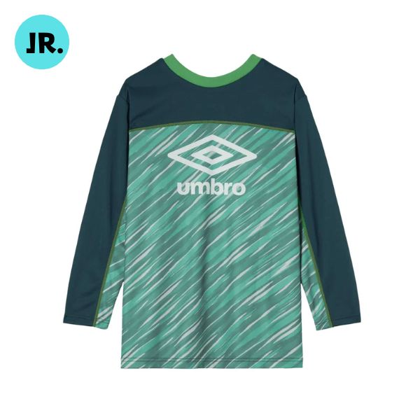 メール便発送可　アンブロ　ジュニア はじめて長袖プラクティスシャツ　UF5FLS54J-GR00　子供用サッカ..