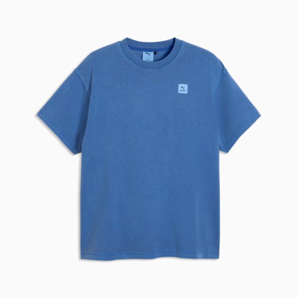 メール便発送可 プーマ ユニセックス ランニング PUMA x SAYSKY グラフィック チーム 半袖 Tシャツ 529015-98 ランニングウェア Tシャツ コバルト