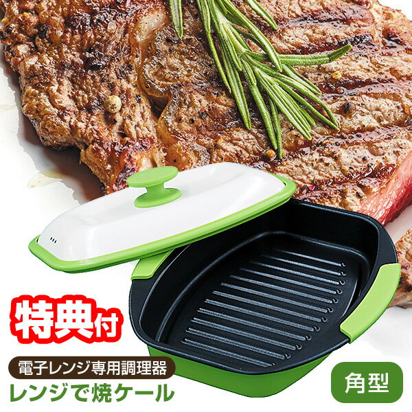 《400円クーポン配布中》在庫あり TVで紹介 レンジで焼ケール 角型 レンジグリル 焼き料理 TKSM-33 電子レンジ専用調…