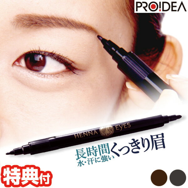 《2000円クーポン配布中》 プロイデア ヘナアイズ Henna Eyes アイブロウ アイブロー 長時間 くっきり眉 水に強い 汗に強い 眉毛 眉タトゥー メイク 落ちにくい 消えない 落ちない 眉 まゆ 天然ヘナエキス ヘナ ヘンナ 染める 2WAY ブラウン グレー アートメイク PROIDEA