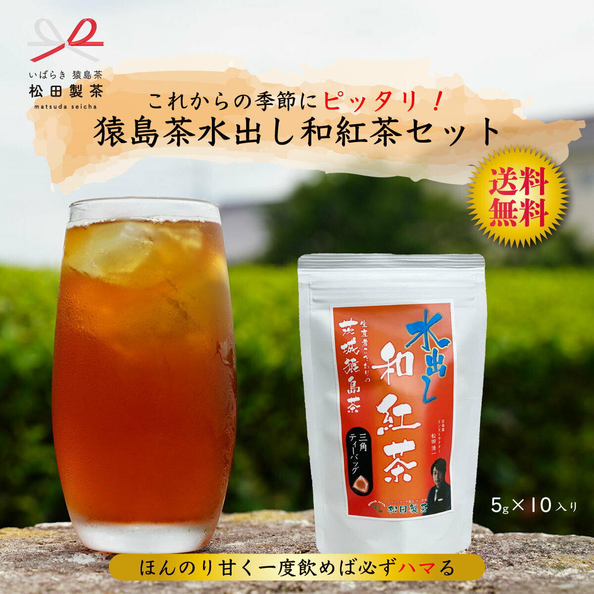 【全国送料無料】水出し和紅茶／5g×10 お茶 ティーバッグ 日本茶 茨城県産 猿島茶 さしま茶 片付け簡単 ラクラク お湯出しも美味しいから1年中お飲みいただけます ティーパック TBG-008