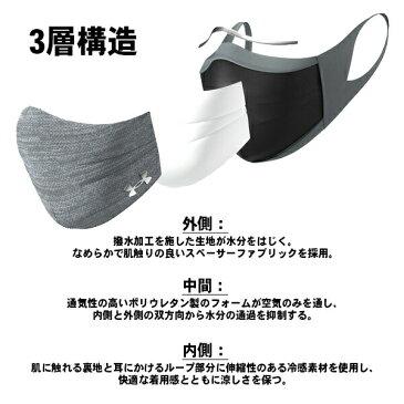 アンダーアーマー（UNDER ARMOUR）UA スポーツマスク 洗える マスク フェイスマスク 接触冷感 カラーマスク マスクケース UVカット 花粉対策 メンズ レディース