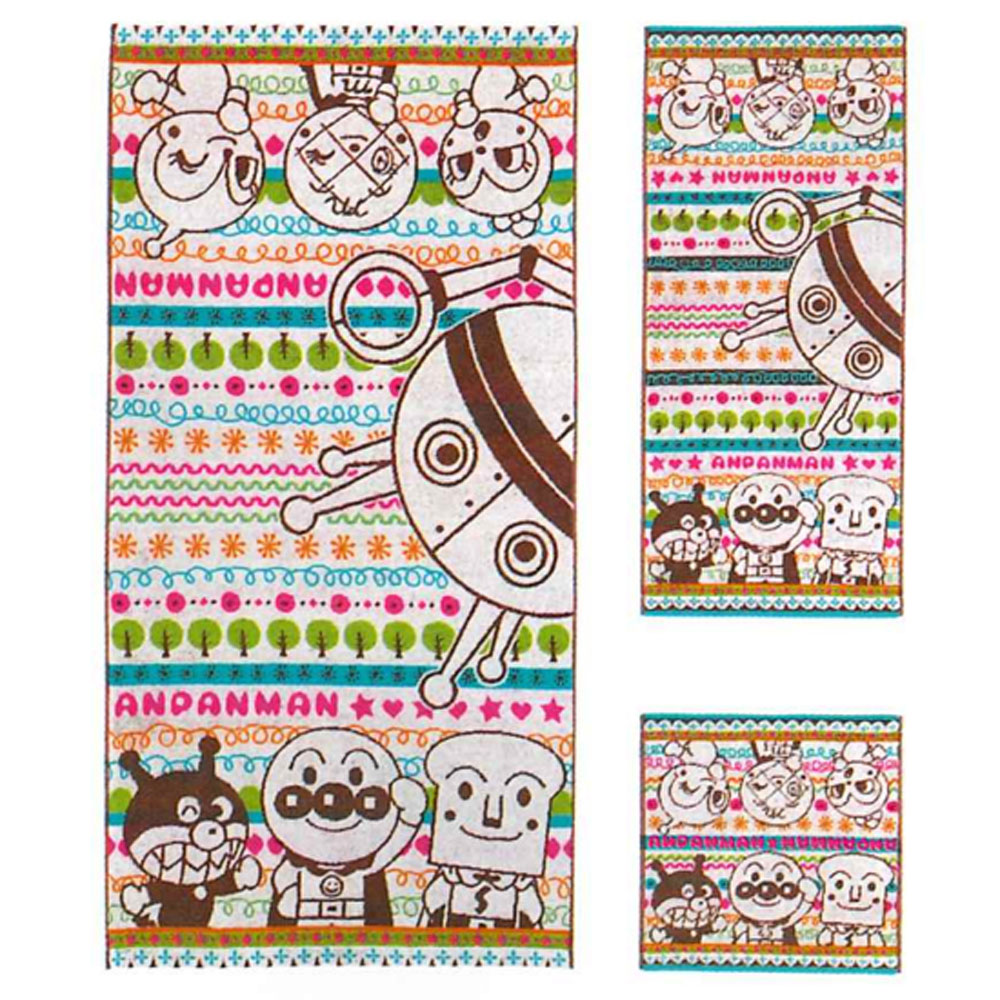 アンパンマン　タオル3点セット　バスタオル　フェイスタオル　ウォッシュタオル　ギフト　プレゼント..