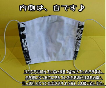 手作り　布　立体　マスク　(大人用　小学校高学年〜大人小さめ)　洗濯可　洗える