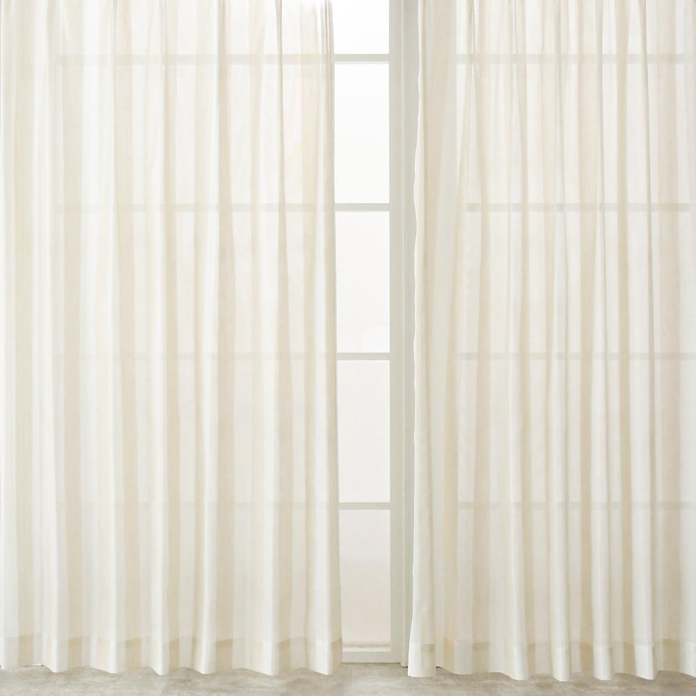 レースカーテン オーダー 出窓 小窓 掃き出し窓 ミラーレースカーテン UVカット 幅45〜100cm 丈141cm-200cm 1枚入 ストライプ柄