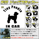 【松印】ドッグステッカー 肉球ステッカー付き タイニープードル Tiny Poodle 3サイズ 8タイプ 60カラー以上 犬種 猫種 In Car cat dog 乗ってます デカール 切り抜き シール シルエット ペット