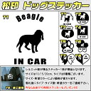 【松印】ドッグステッカー 肉球ステッカー付き ビーグル Beagle 3サイズ 8タイプ 60カラー以上 犬種 猫種 In Car cat dog 乗ってます ...