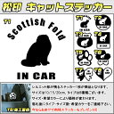 【松印】キャットステッカー 肉球ステッカー付き スコティッシュ フォールド Scottish Fold 3サイズ 8タイプ 60カラー以上 犬種 猫種 In C...