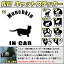【松印】キャットステッカー 肉球ステッカー付き マンチカン Munchkin 3サイズ 8タイプ 60カラー以上 犬種 猫種 In Car cat dog 乗っ...