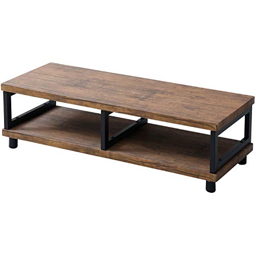 楽天松陰屋 楽天市場店山善 テレビ台 幅100×奥行39×高さ29.5cm 42型対応 コンパクト アンティーク調 組立品 アンティークブラウン/ブラック FTR-1040（ABR/SBK）