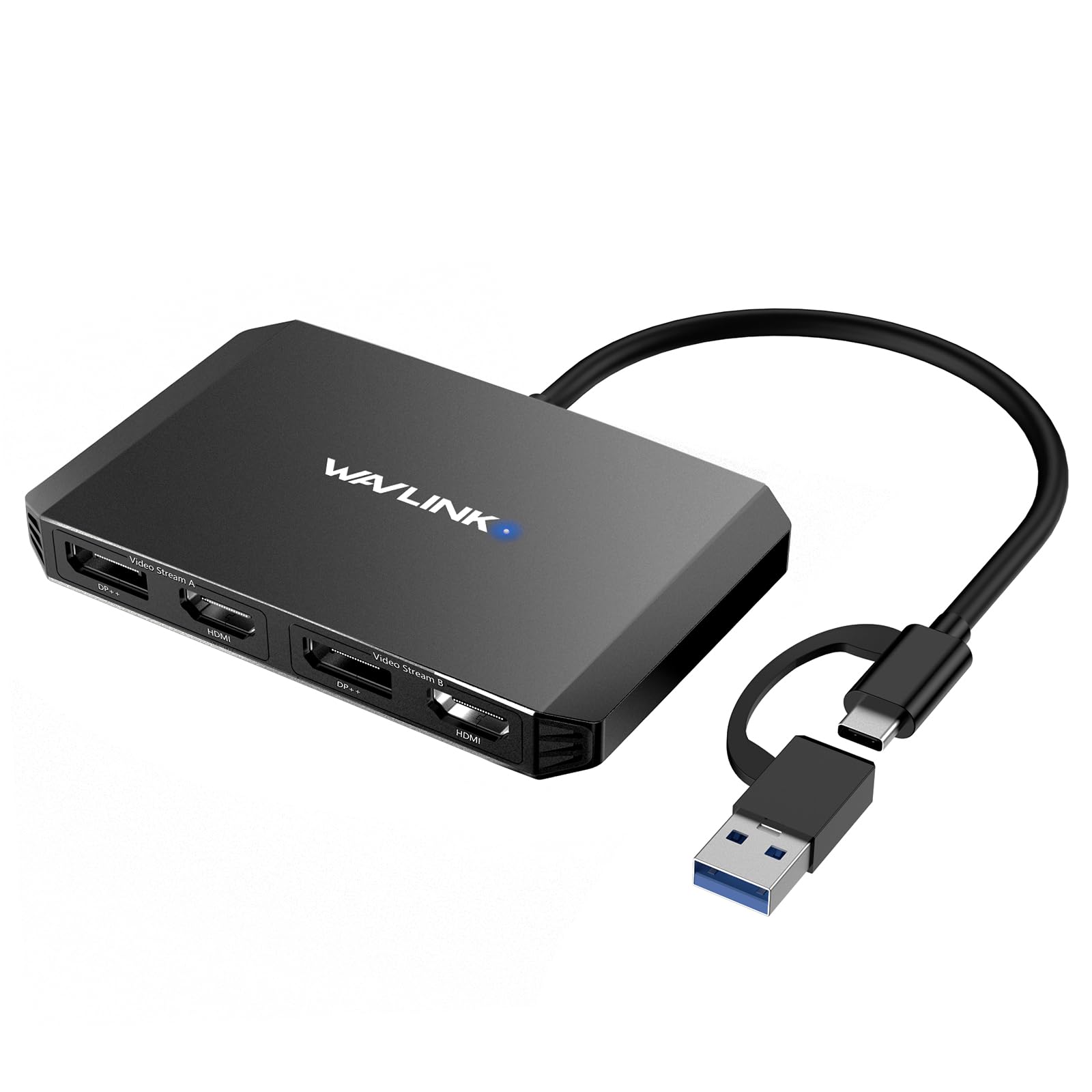 WAVLINK USB 3.0/USB C - DisplayPortとHDMIアダプター Displaylink Dual 4K@60Hz モニターハブ M1/M2 MacBook Dell HP Surface Lenovo用 WindowsとMacに