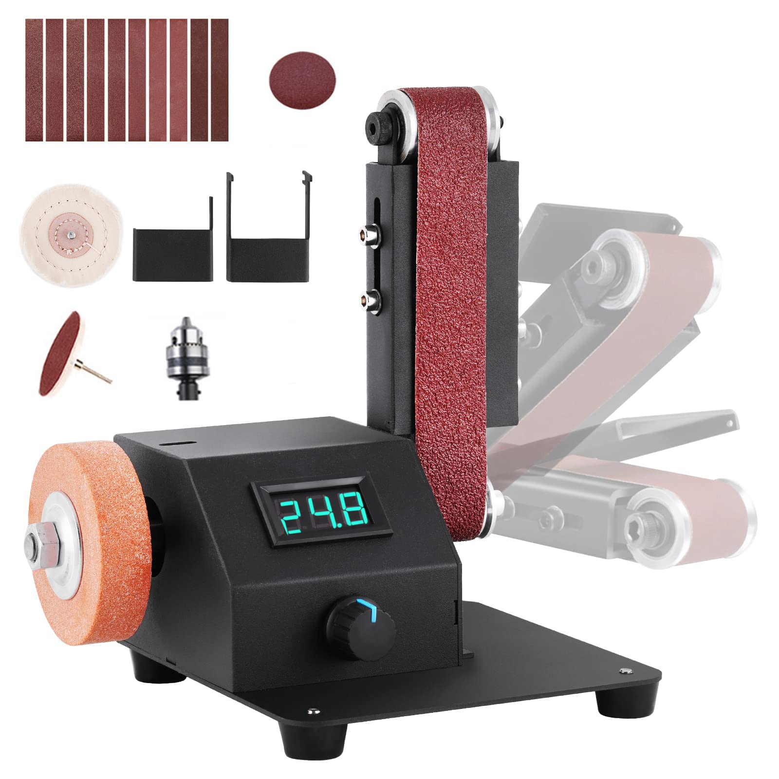 BAOSHISHAN ベルトサンダー 0-10000rpm回転調整可能 ベルトサンダー 電動 正転及び逆転可能 DIY研磨お..