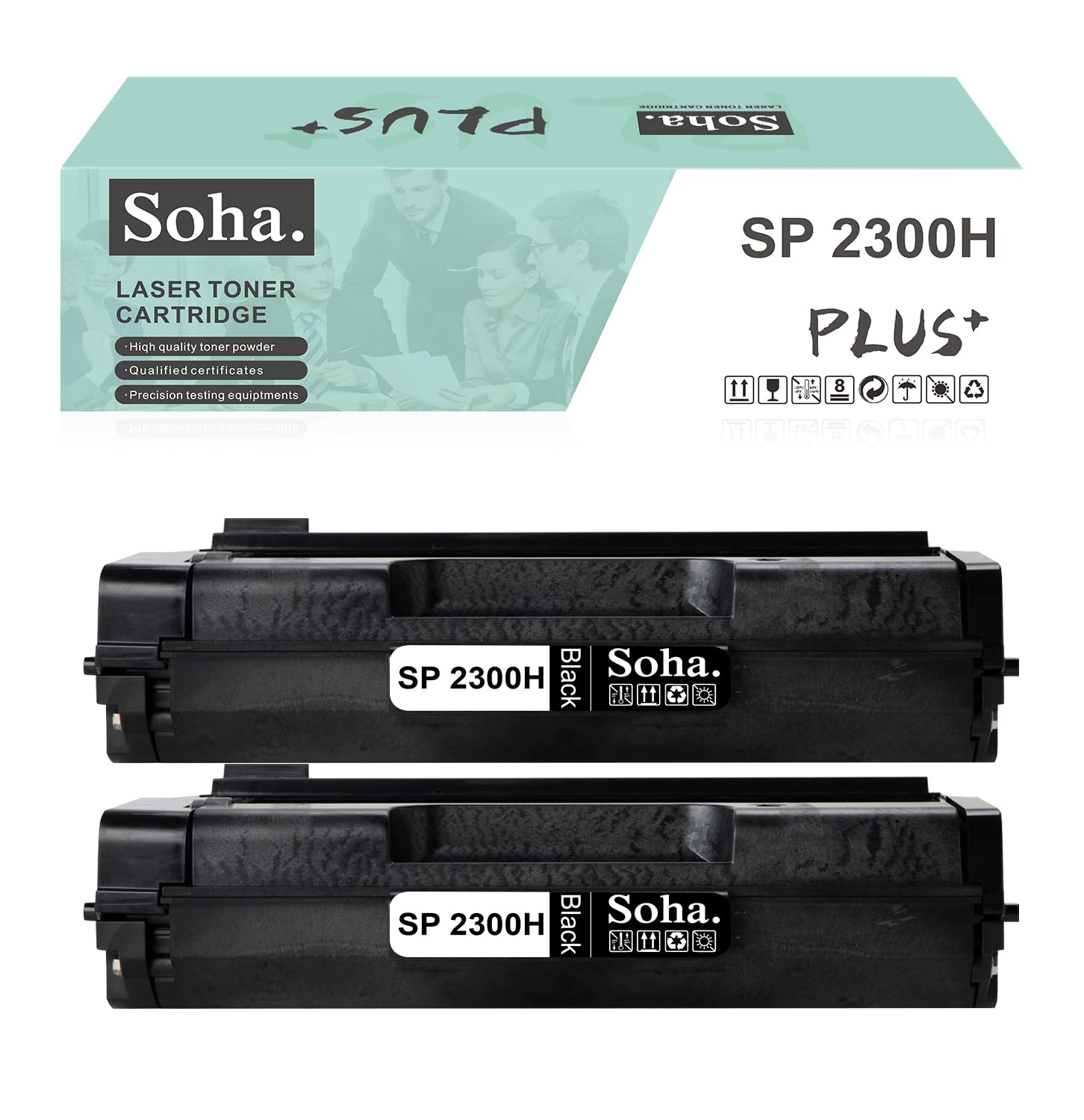 リコー RICOH用 SP2300H SP2300L SP2300SFL (再生)リサイクルトナーカートリッジ BK*2 増量版 「2本セット ブラック」 対応機種：Ricoh SP2300L SP2300SFL ICチップ搭載 イン